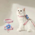 Conjunto de coleiras peitoral para gatos e cães pequenos.
