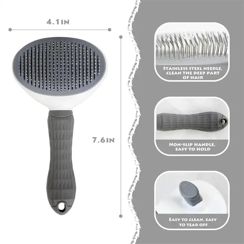 Escova Autolimpante para remover pelos.